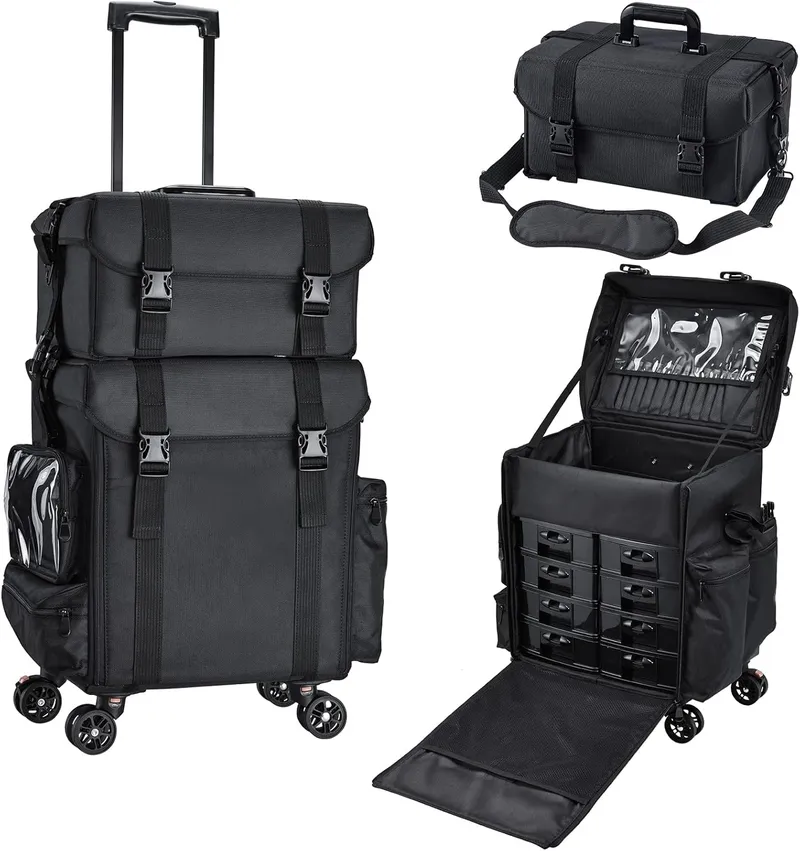 Stagiant Professional Rolling Makeup Case Soft Sided