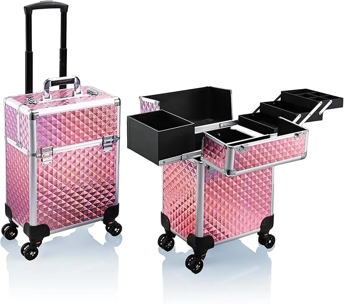 Stagiant Rolling Makeup Train Case Large